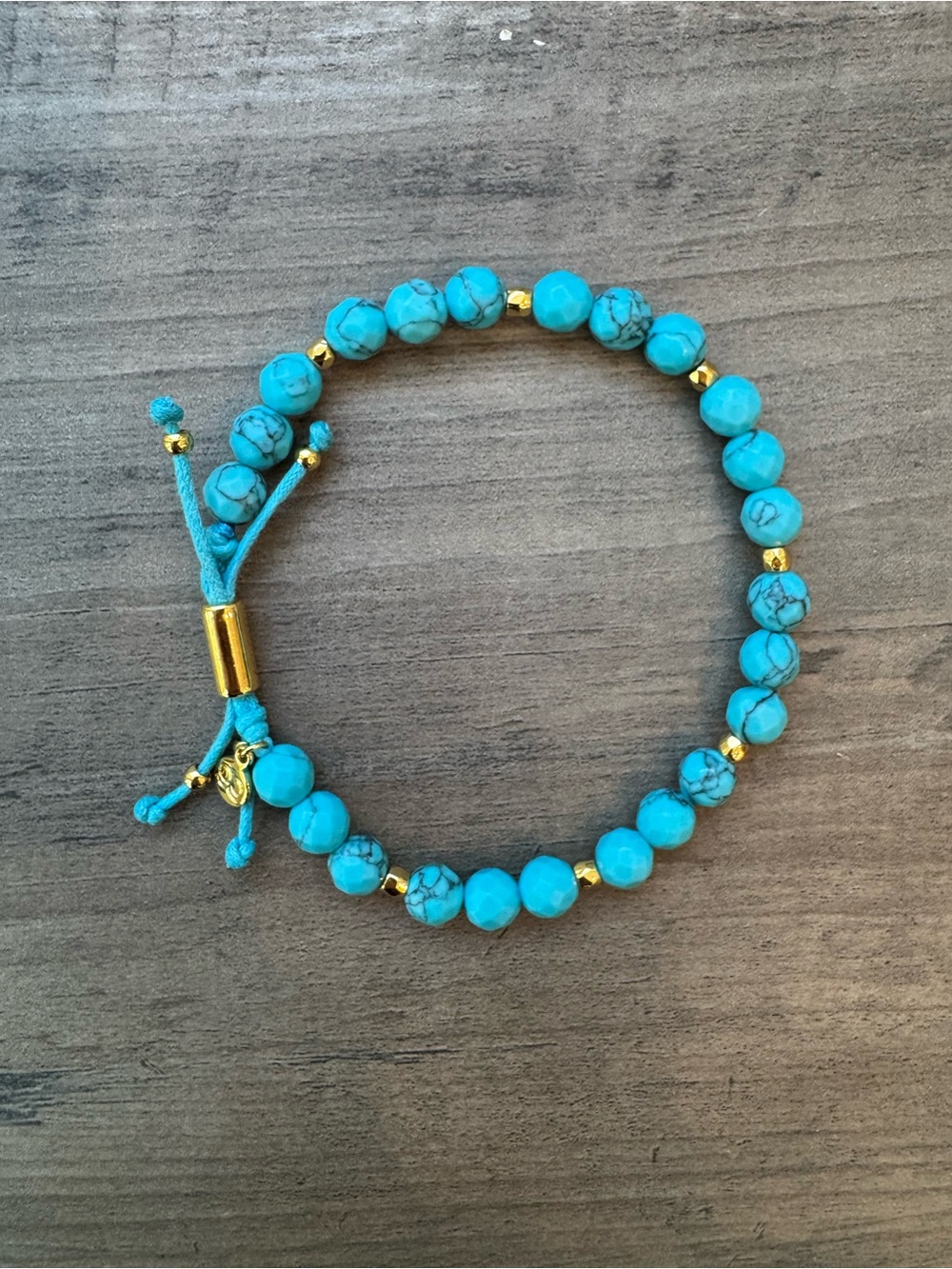 Gorjana Turquoise Beaded Bracelet with Gold Accents